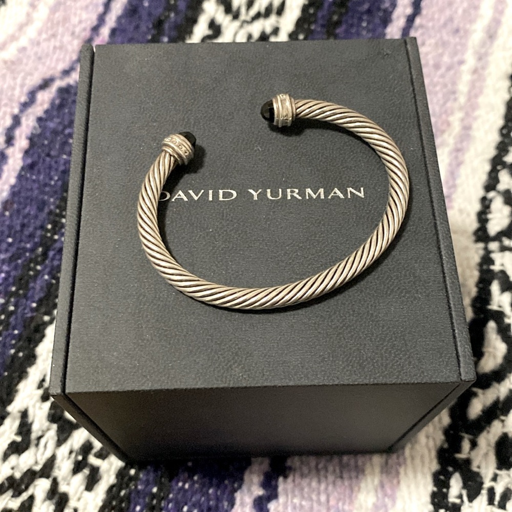David Yurman Cable Classic Collection Bracelet with Black Onyx and Diamonds